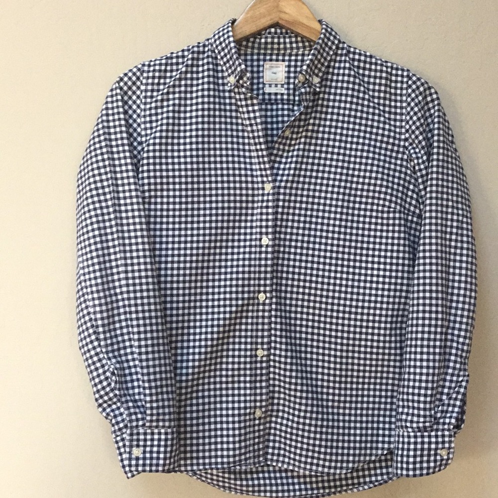 Gap Navy/White Checked Button-Down Shirt